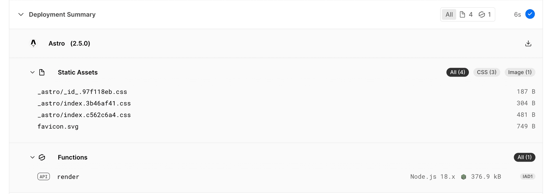 Build resouces in vercel