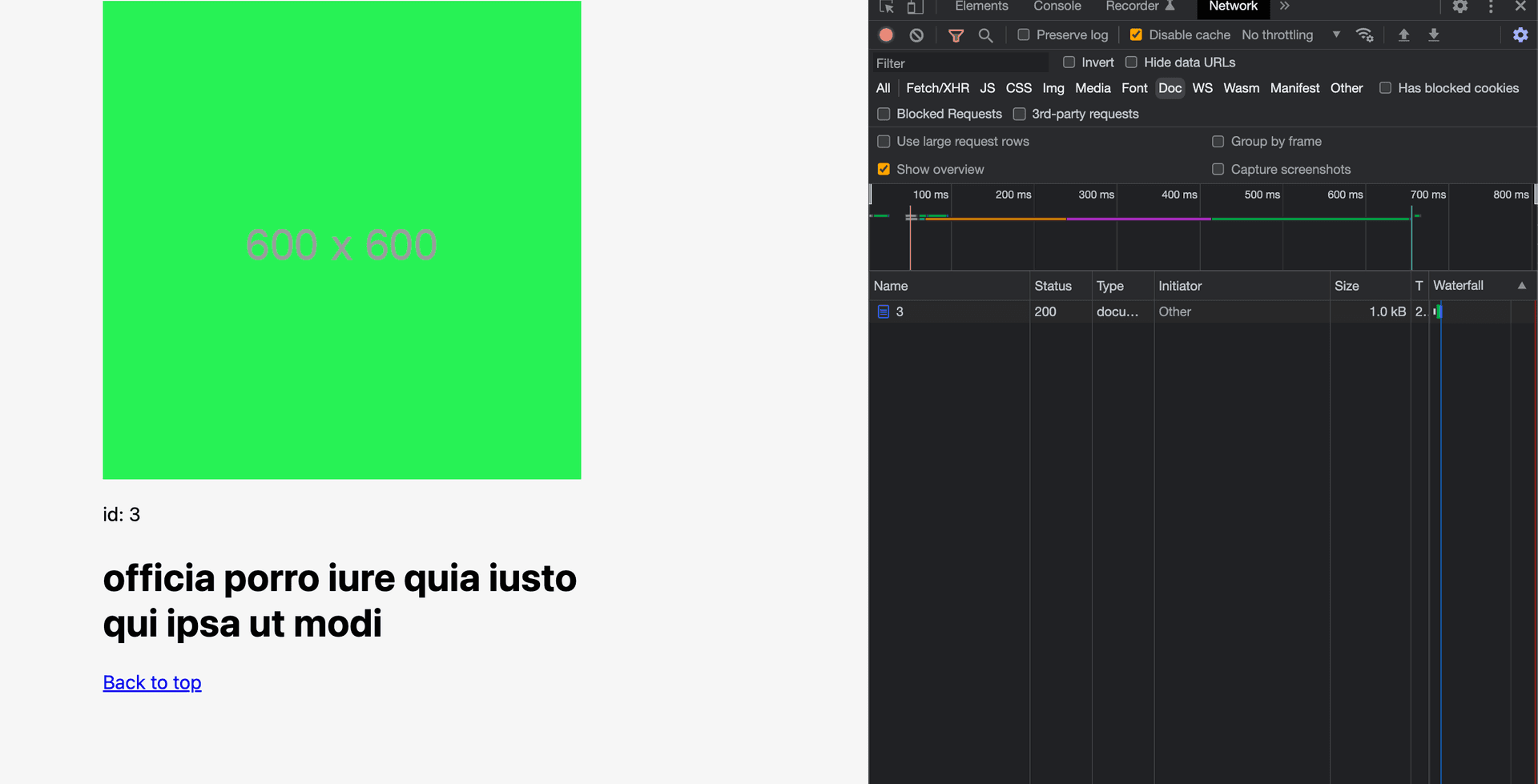 Detail page and Developer tool