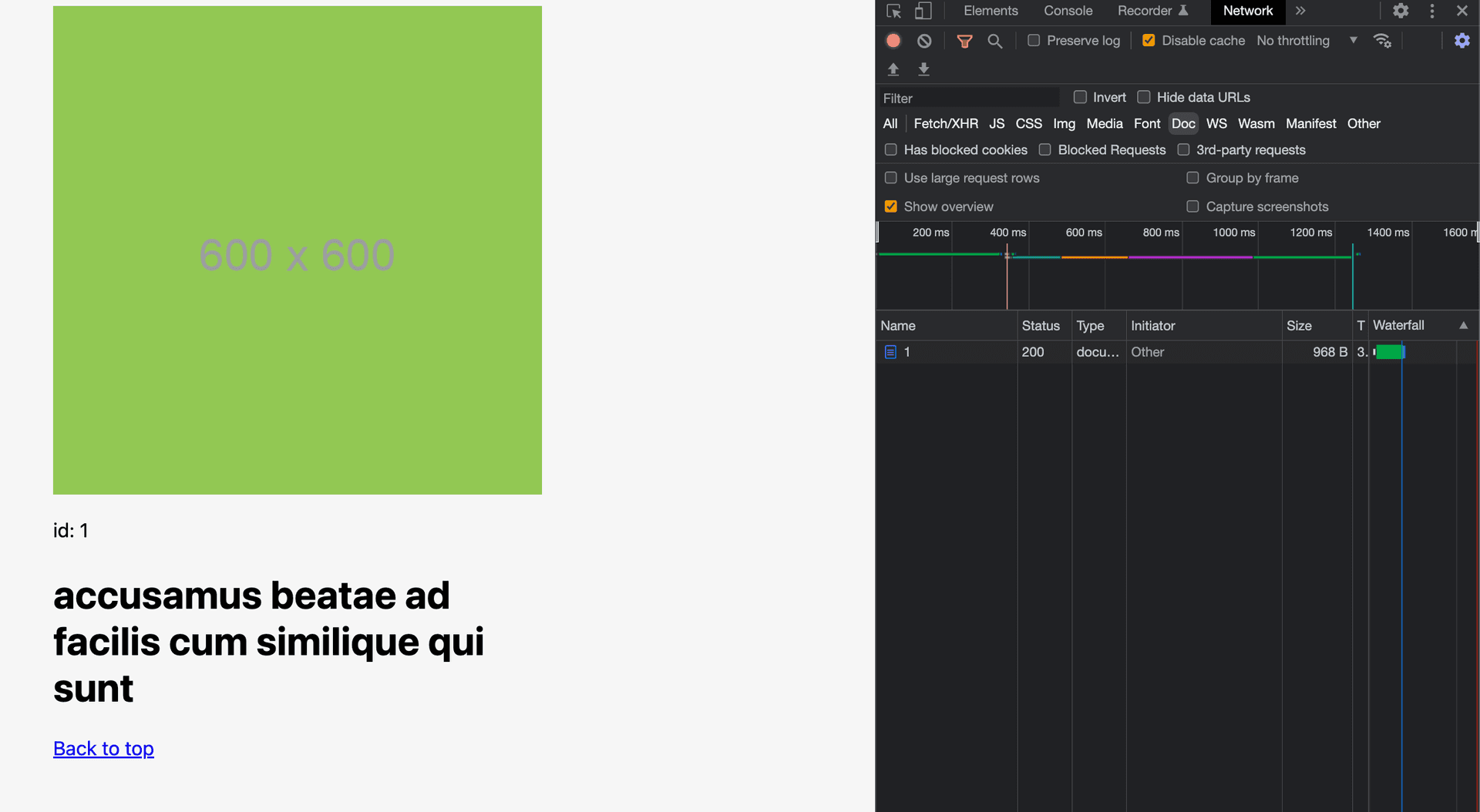 Detail page and Developer tool